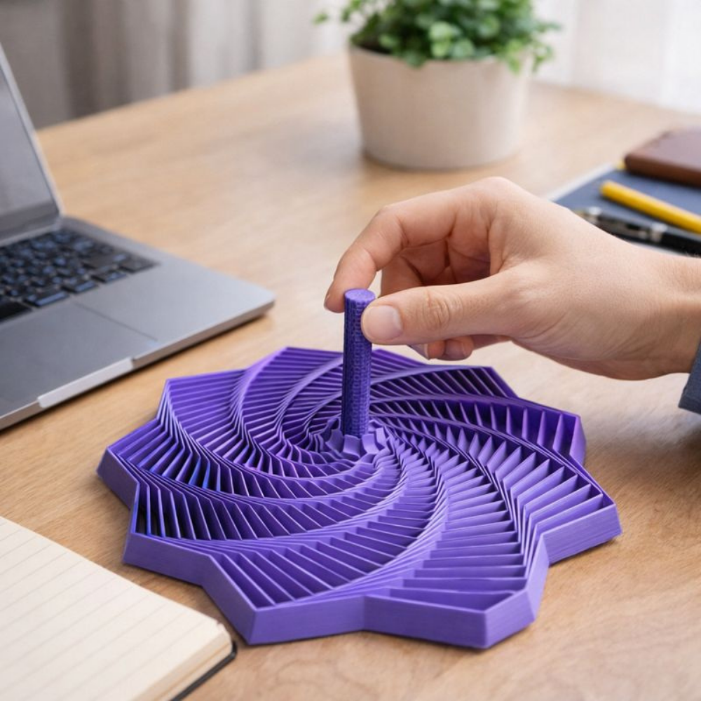 Fractal Star 3D Printed Fidget Spinner for Stress Relief