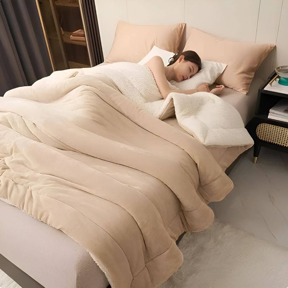 Reversible Two-Tone Flannel Fleece Blanket