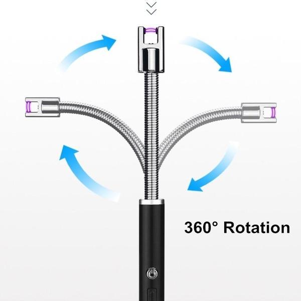 Flexible Rechargeable Electric USB Windproof Lighter with Adjustable Neck