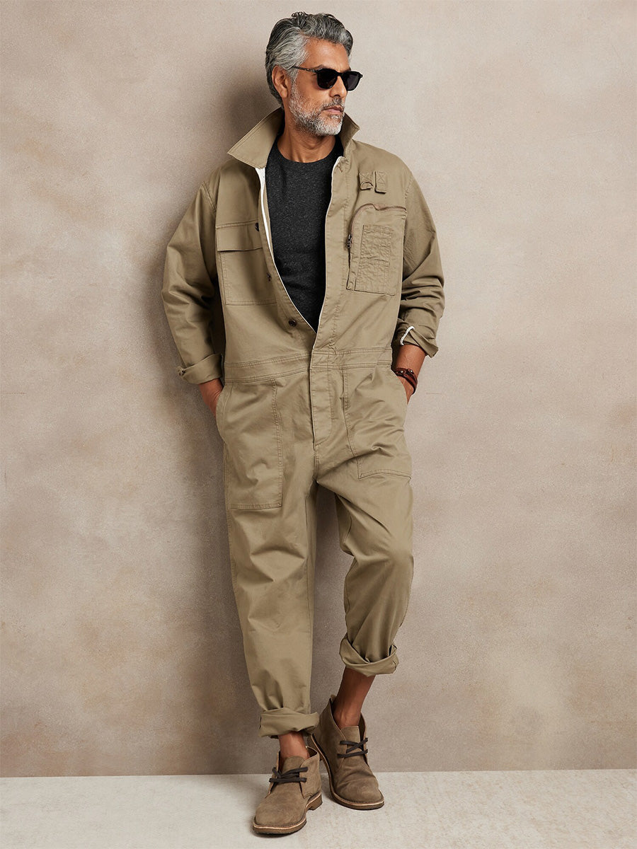 Relaxed Fit WWll-Inspired Men's Flight Jumpsuit