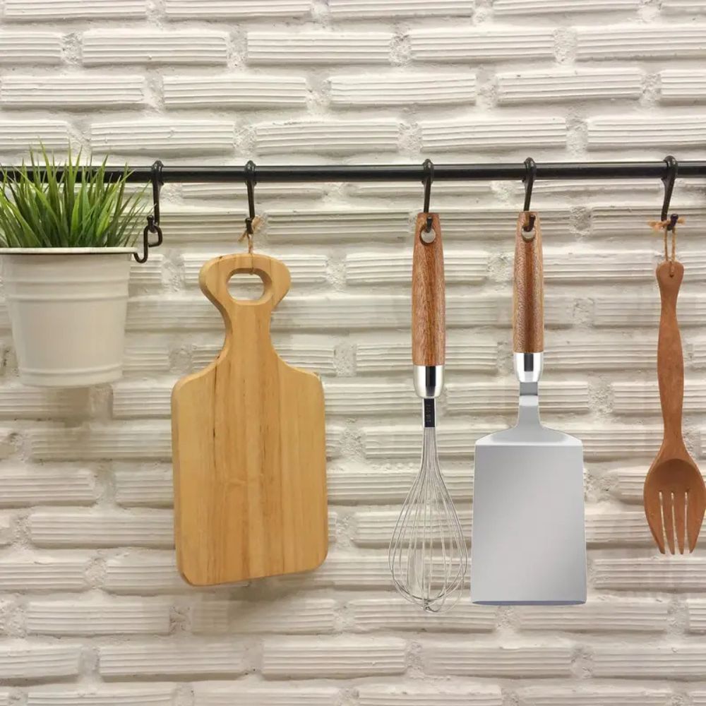 Stainless Steel Spatula with Wooden Handle for Flipping and Serving
