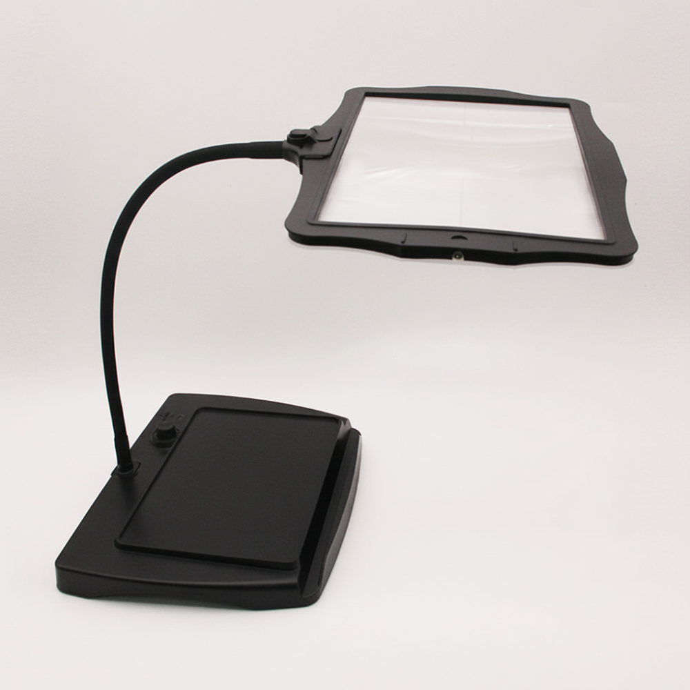 Adjustable Table Lamp with 3X Magnifying Lens and LED Light