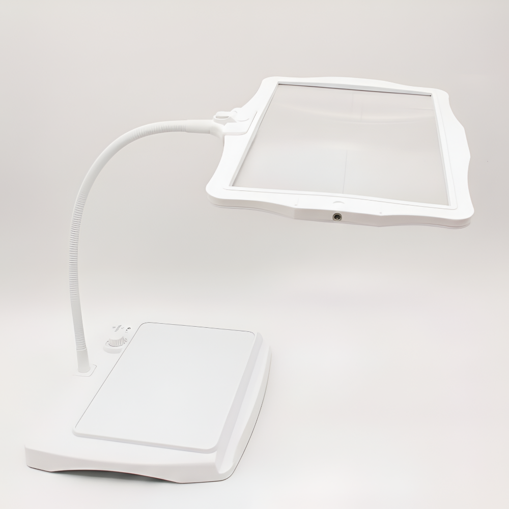 Adjustable Table Lamp with 3X Magnifying Lens and LED Light