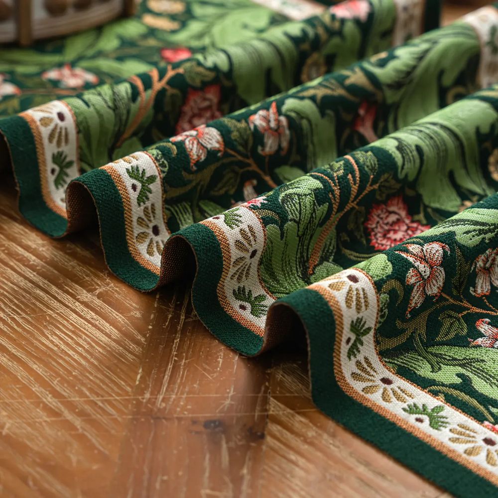Flora Vine Botanical Embroidered Table Runner