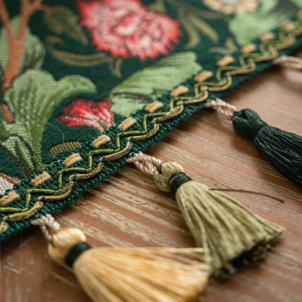 Flora Vine Botanical Embroidered Table Runner