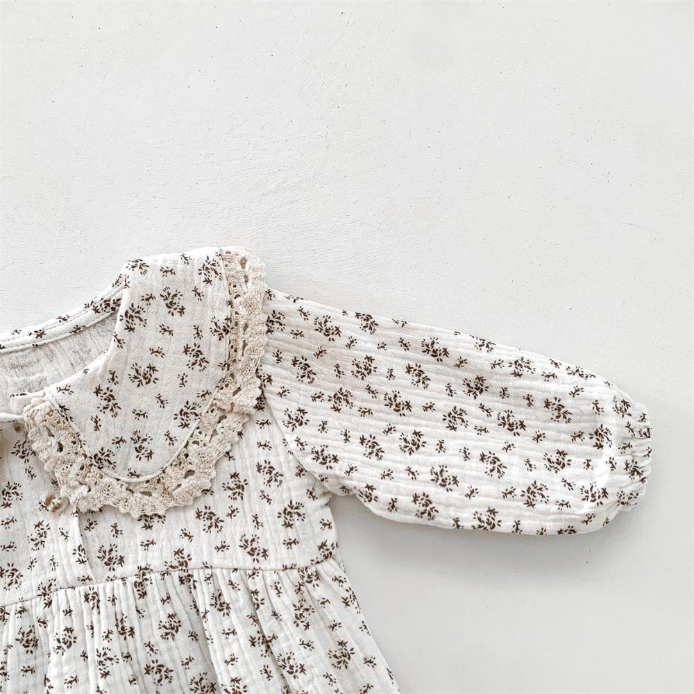 Floral Cotton Romper Set with Bonnet for Girls