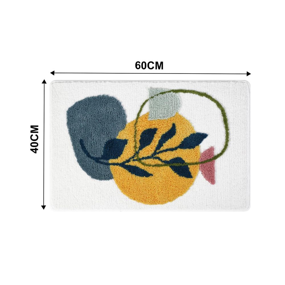 Floral Microfiber Non-Slip Bathmat