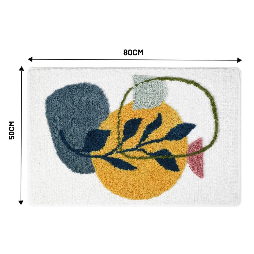 Floral Microfiber Non-Slip Bathmat