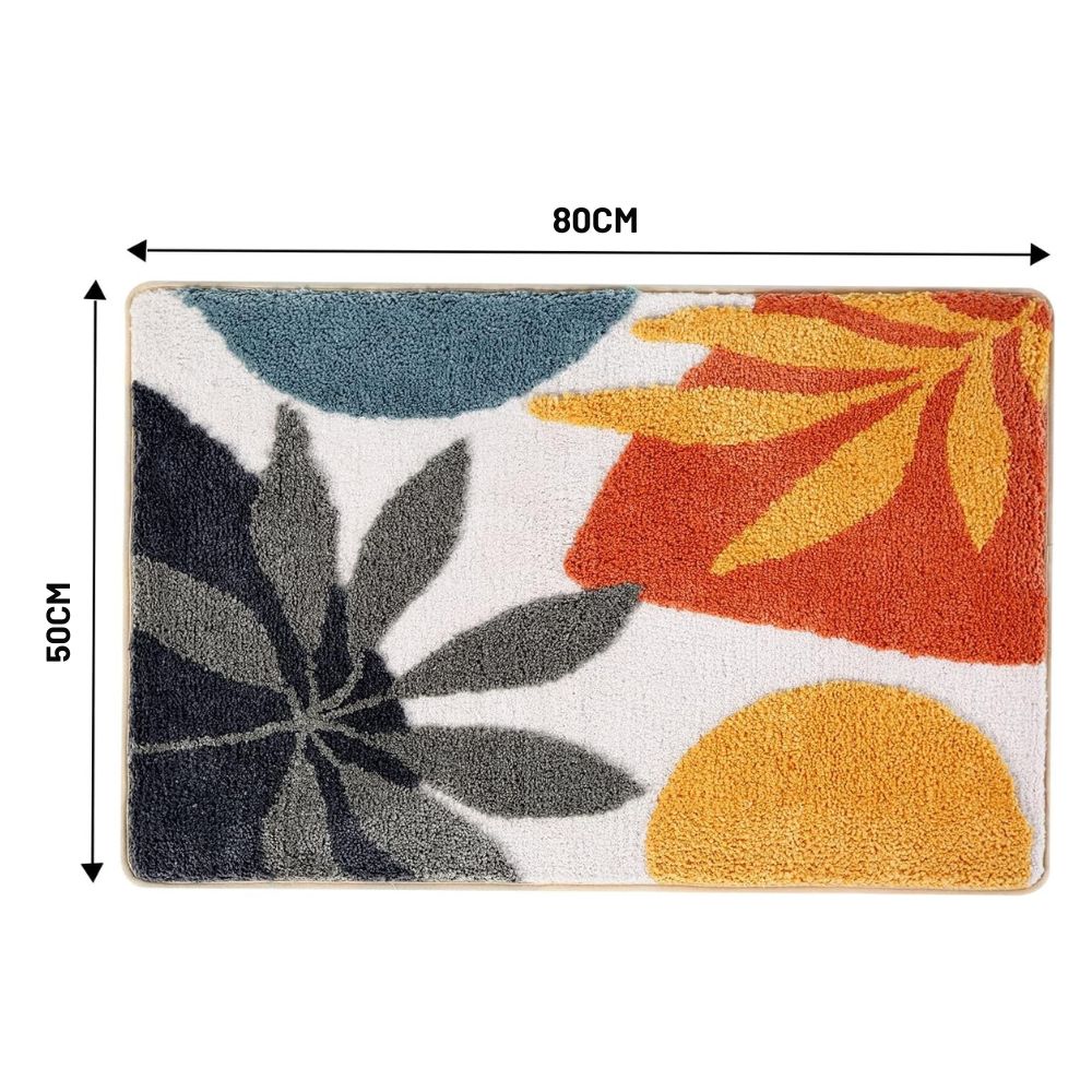 Floral Microfiber Non-Slip Bathmat