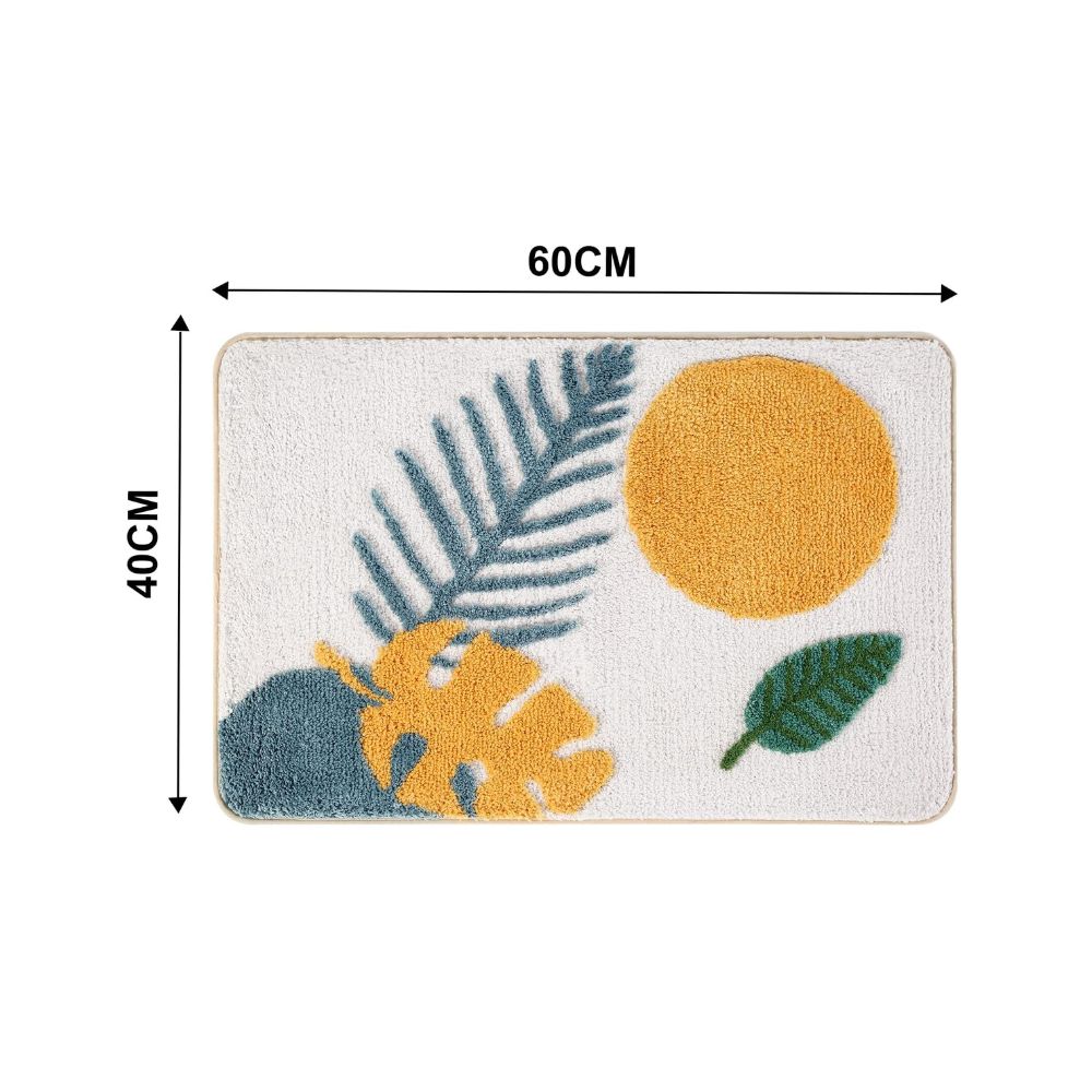 Floral Microfiber Non-Slip Bathmat