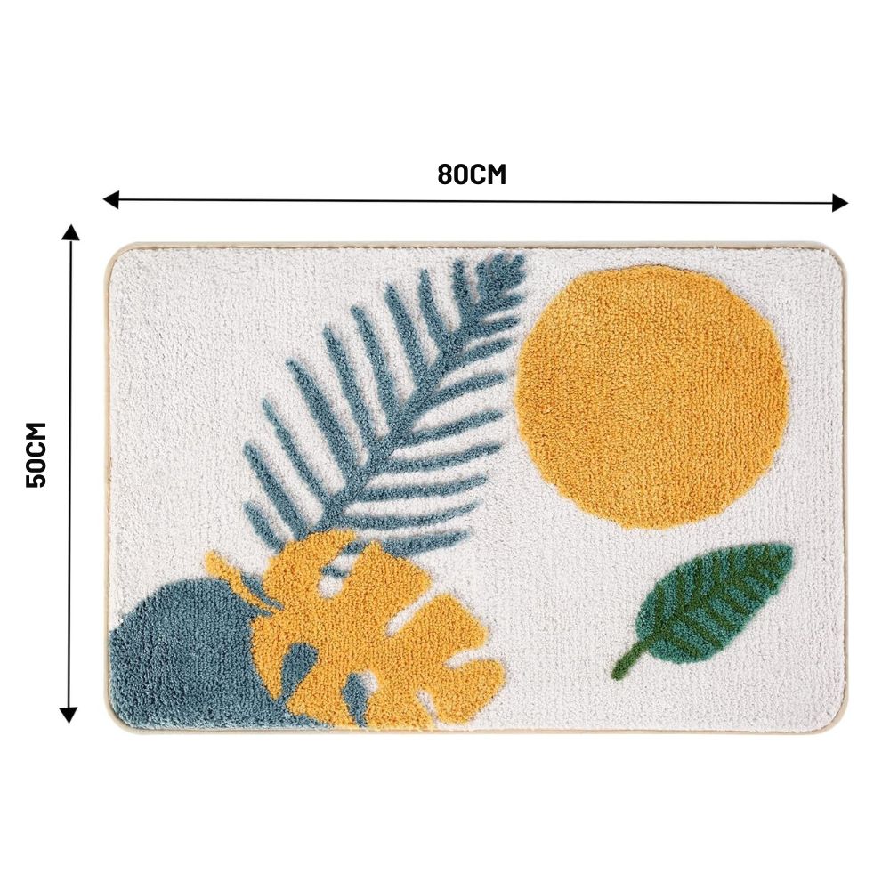 Floral Microfiber Non-Slip Bathmat