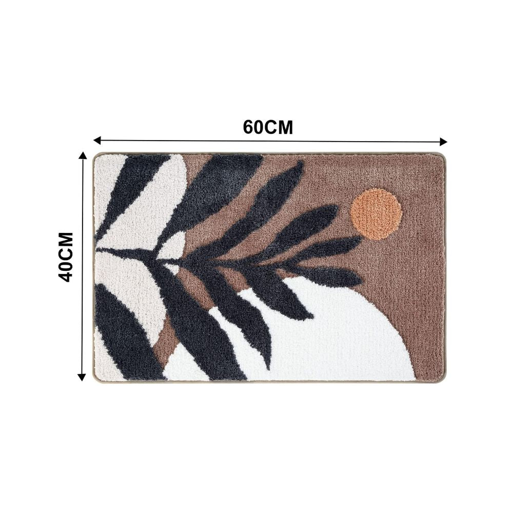 Floral Microfiber Non-Slip Bathmat