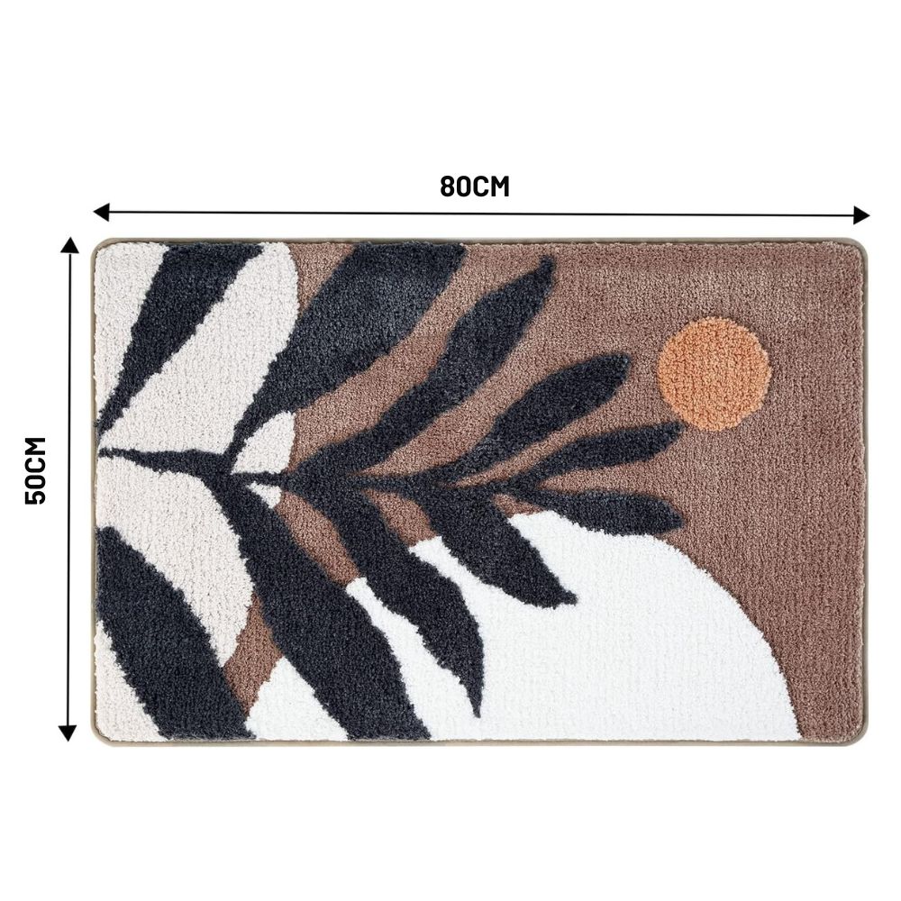 Floral Microfiber Non-Slip Bathmat