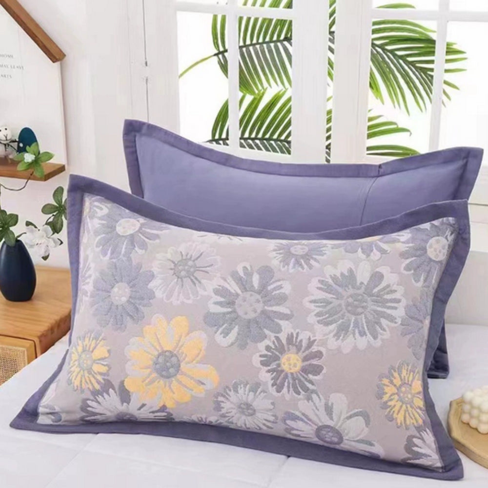 Floral Print Cotton Pillowcases Set of 2