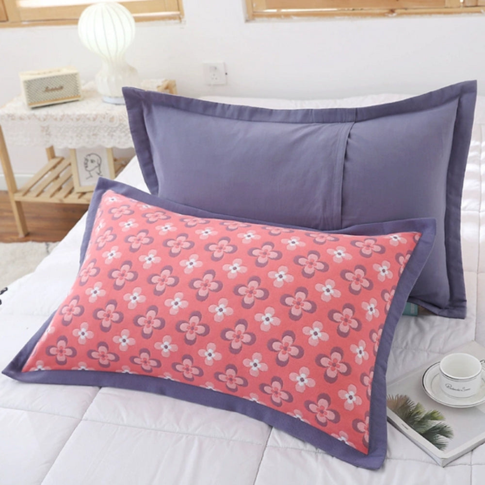 Floral Print Cotton Pillowcases Set of 2