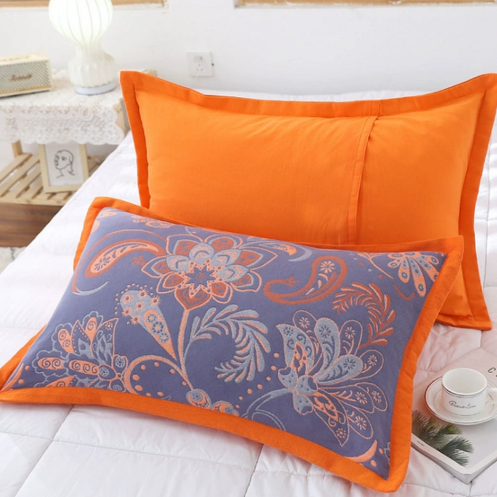 Floral Print Cotton Pillowcases Set of 2