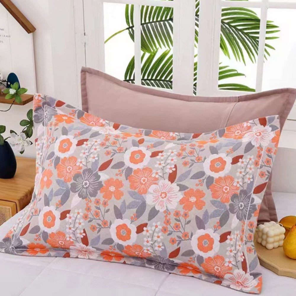 Floral Print Cotton Pillowcases Set of 2