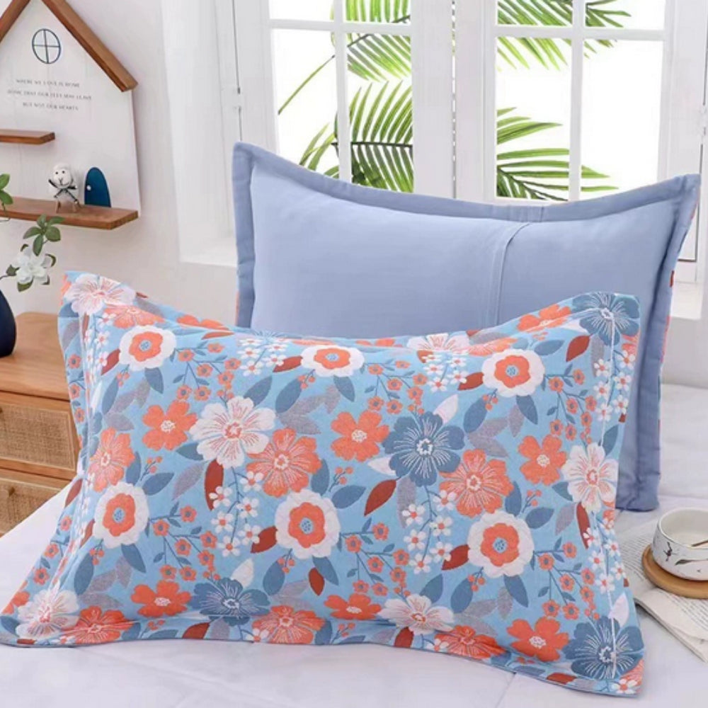 Floral Print Cotton Pillowcases Set of 2