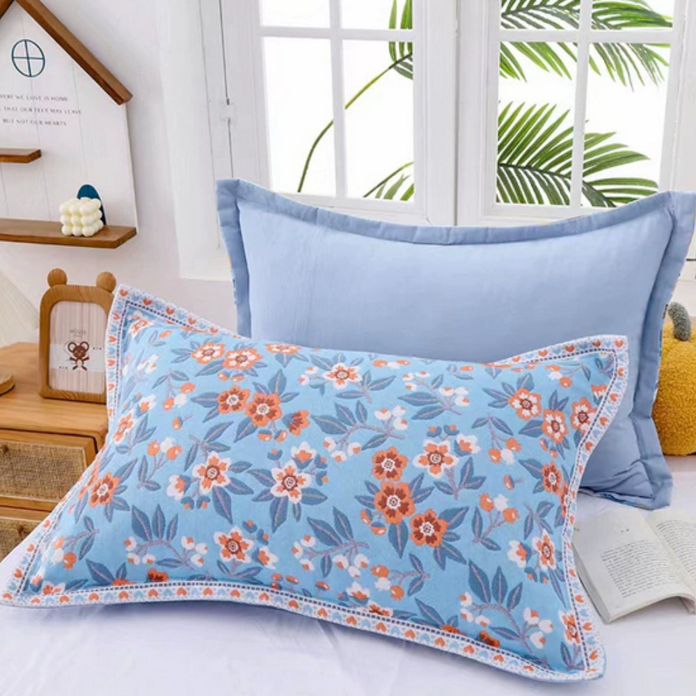 Floral Print Cotton Pillowcases Set of 2