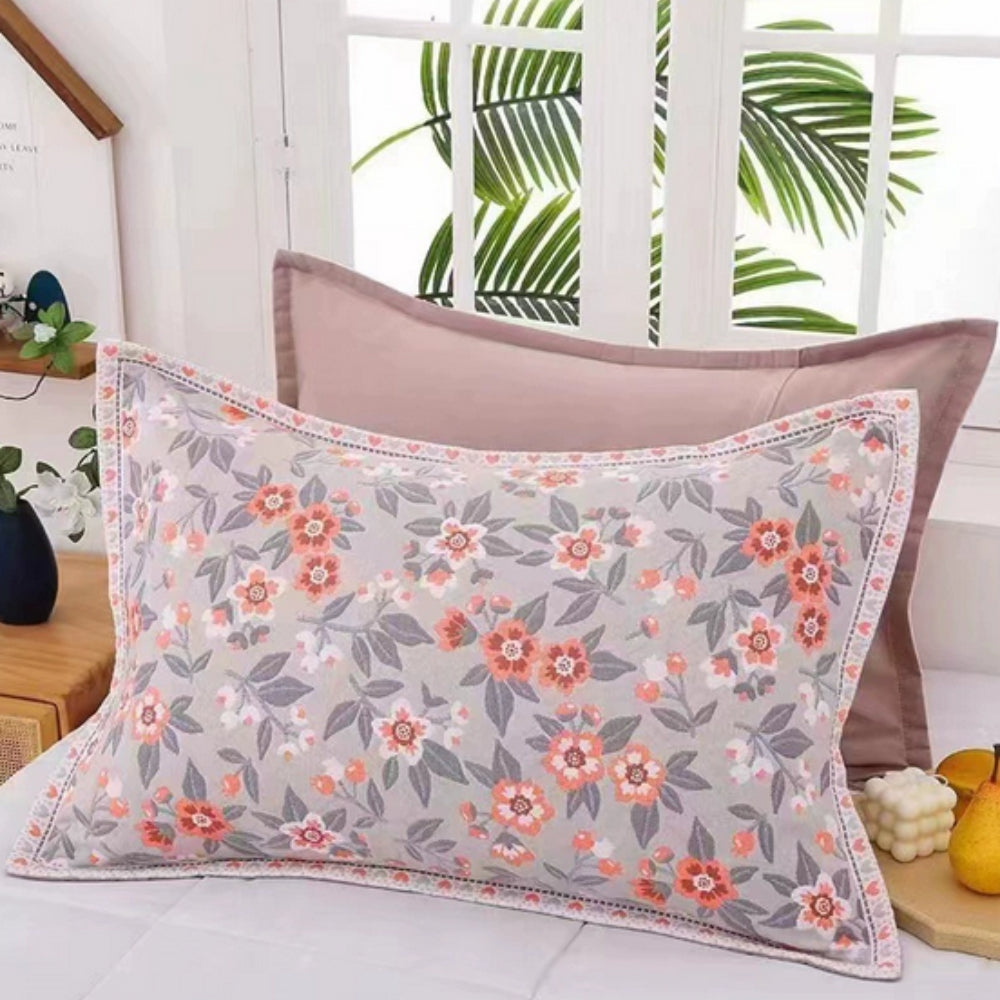 Floral Print Cotton Pillowcases Set of 2
