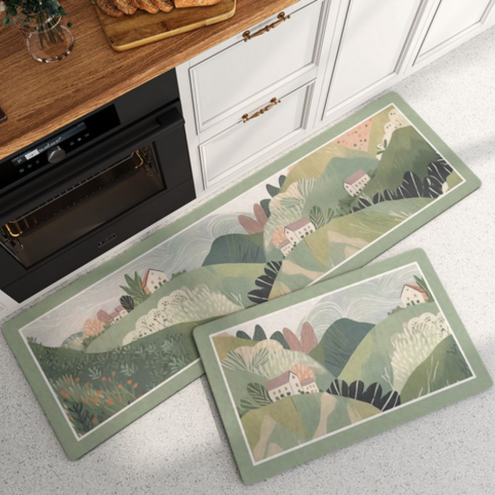 Floral Quick-Dry Anti-Slip Kitchen Mat