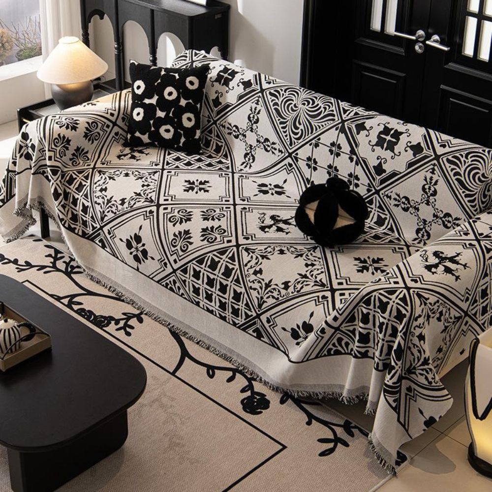 Florentine Chenille Sofa Cover with Renaissance Pattern