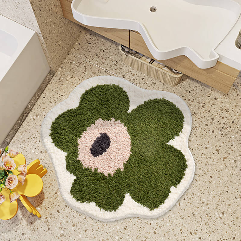 Floral Pattern Polyester Area Rug 39x39 Inches