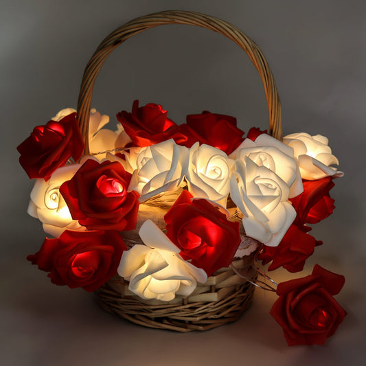 Romantic Rose Flower Fairy Lights Battery Operated