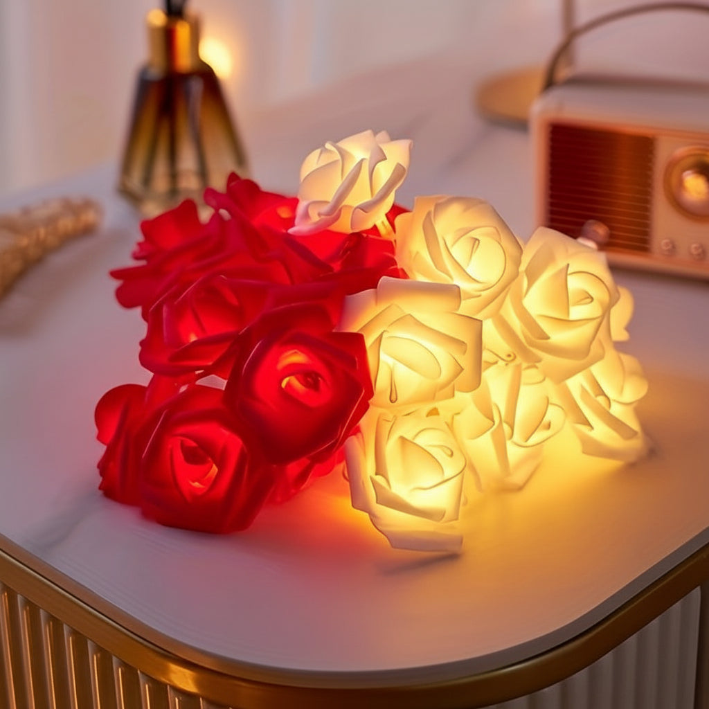 Romantic Rose Flower Fairy Lights Battery Operated