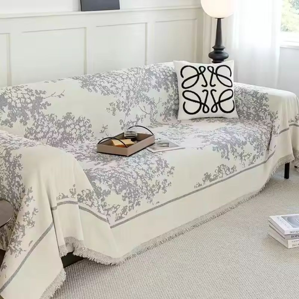 Chenille Floral Sofa Cover for Soft Protection and Style