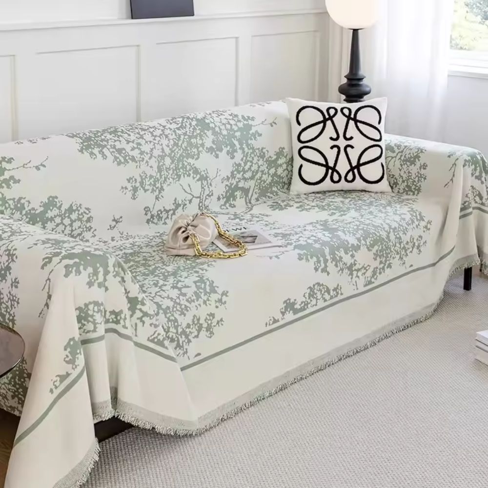 Chenille Floral Sofa Cover for Soft Protection and Style