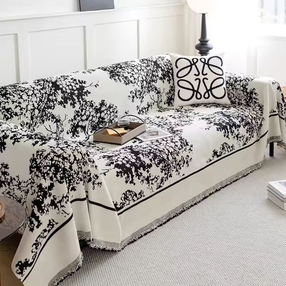 Chenille Floral Sofa Cover for Soft Protection and Style
