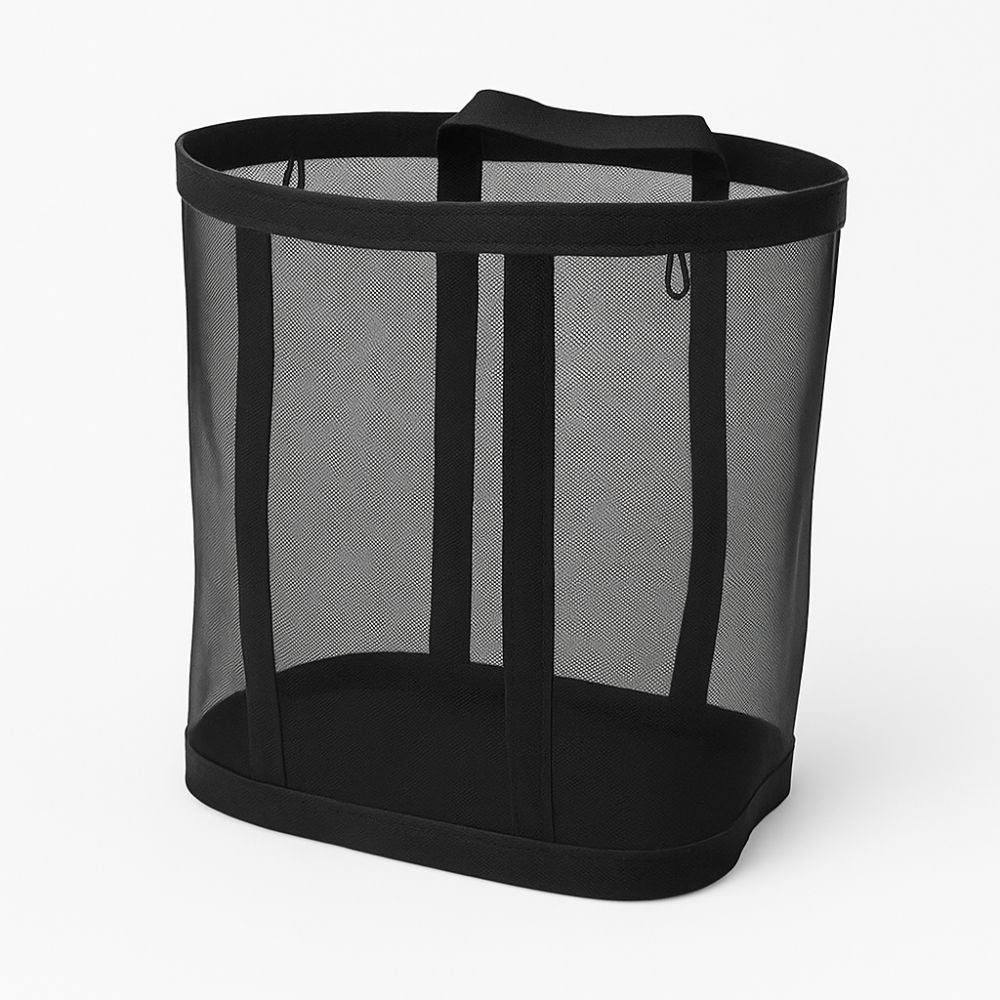 Foldable Nylon Mesh Laundry Basket with Hanging Loop