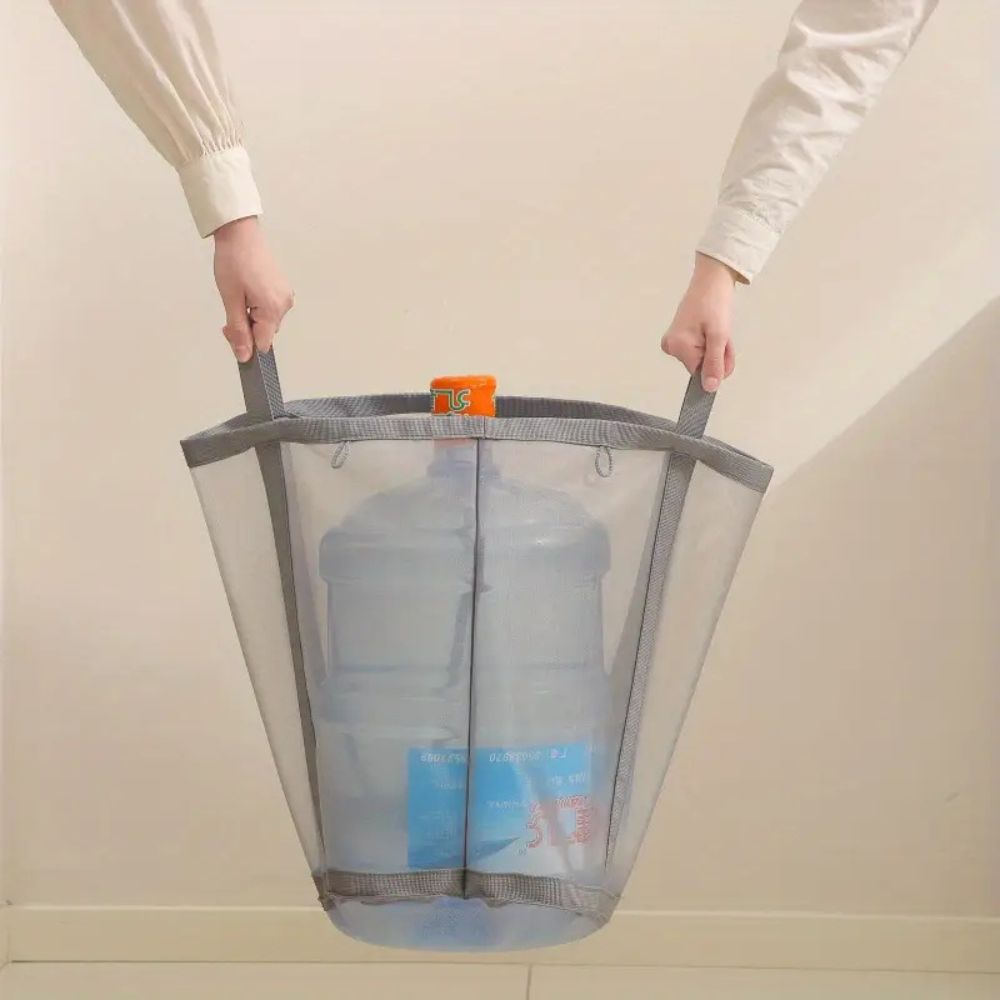 Foldable Nylon Mesh Laundry Basket with Hanging Loop