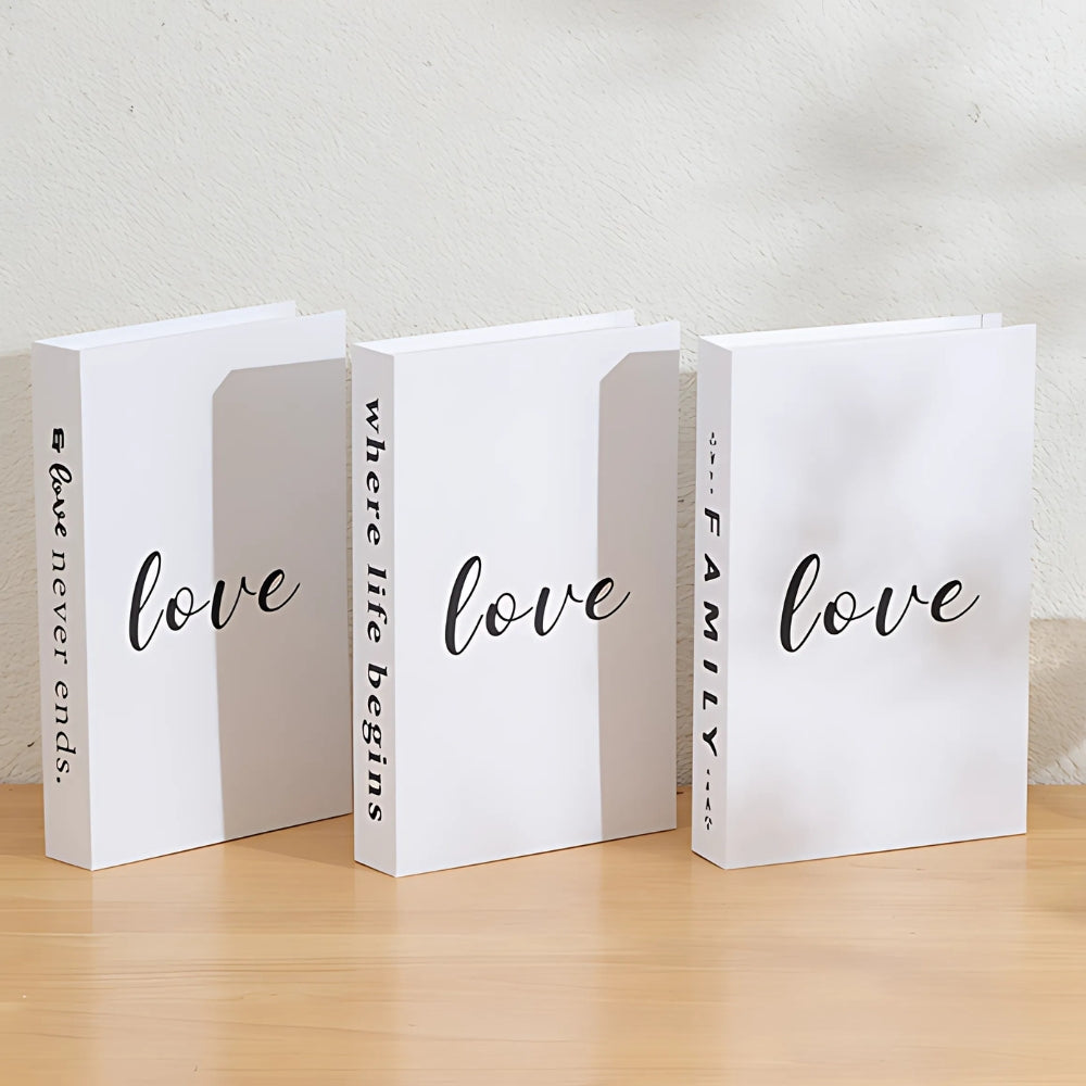 Decorative Faux Book Stack with Inspirational Typography