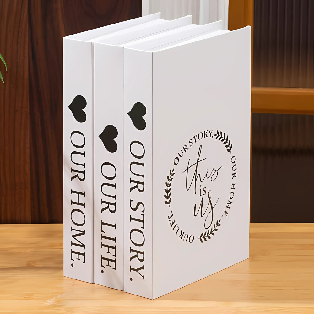 Decorative Faux Book Stack with Inspirational Quotes