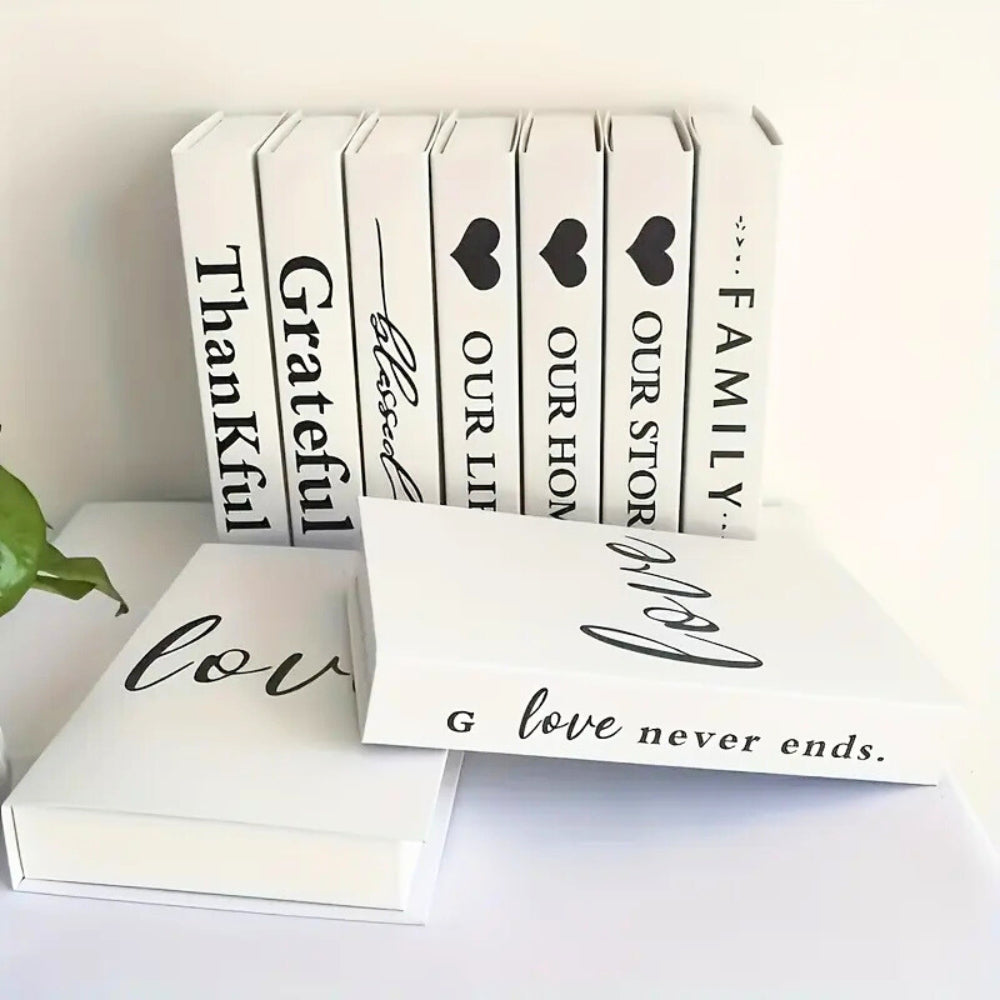 Decorative Faux Book Stack with Inspirational Quotes