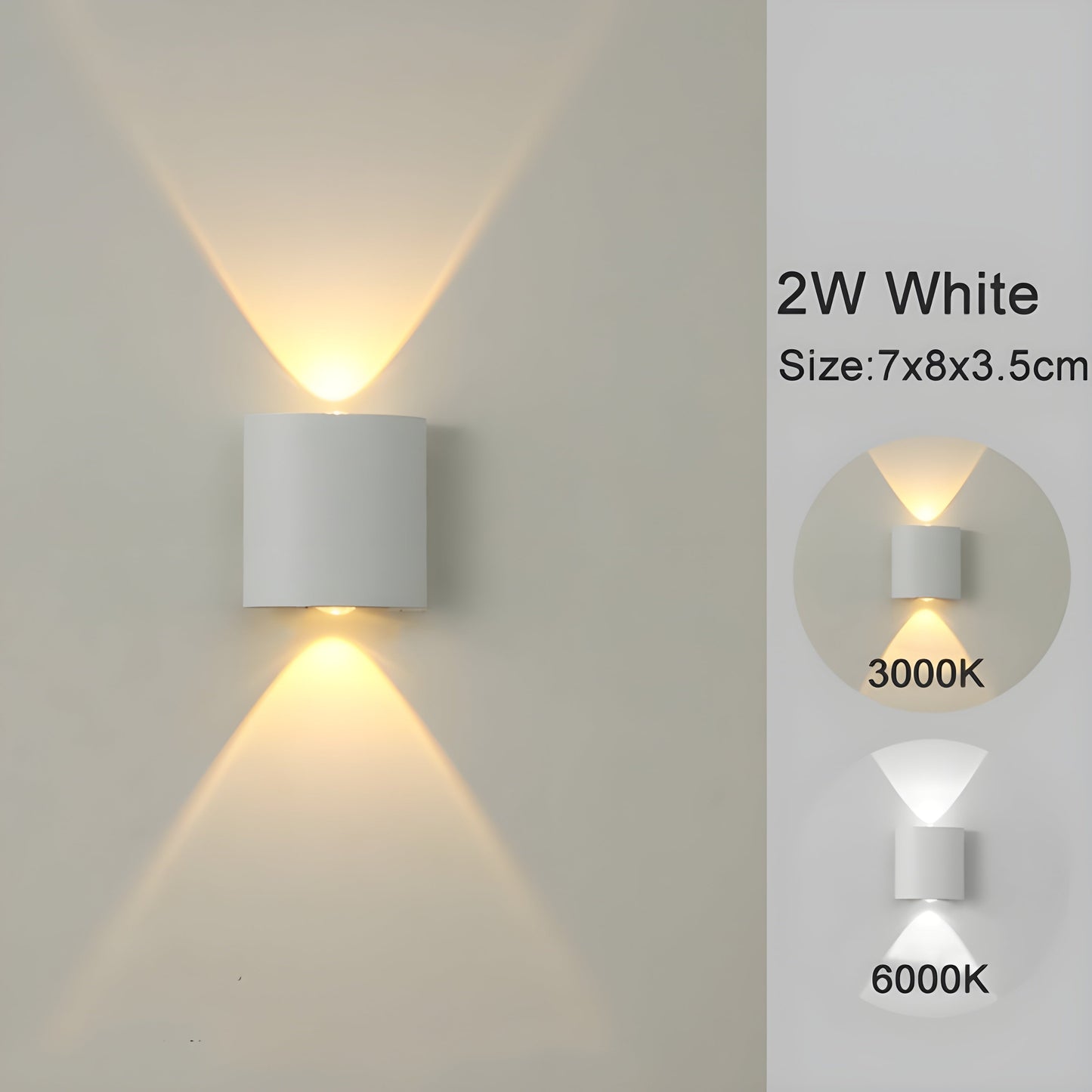 LED Wall-Mounted Upward and Downward Lights for Indoor and Outdoor Use