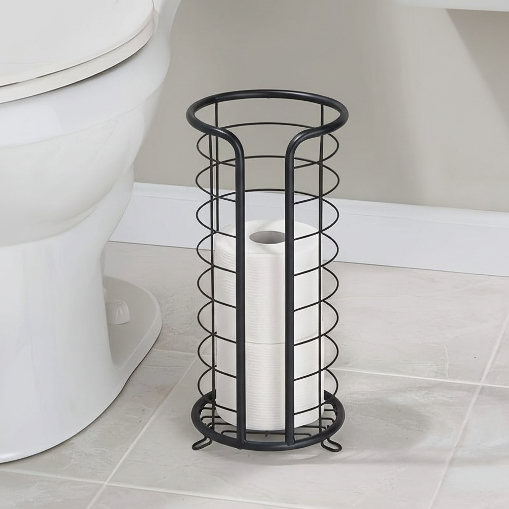 Freestanding Stainless Steel Toilet Paper Holder