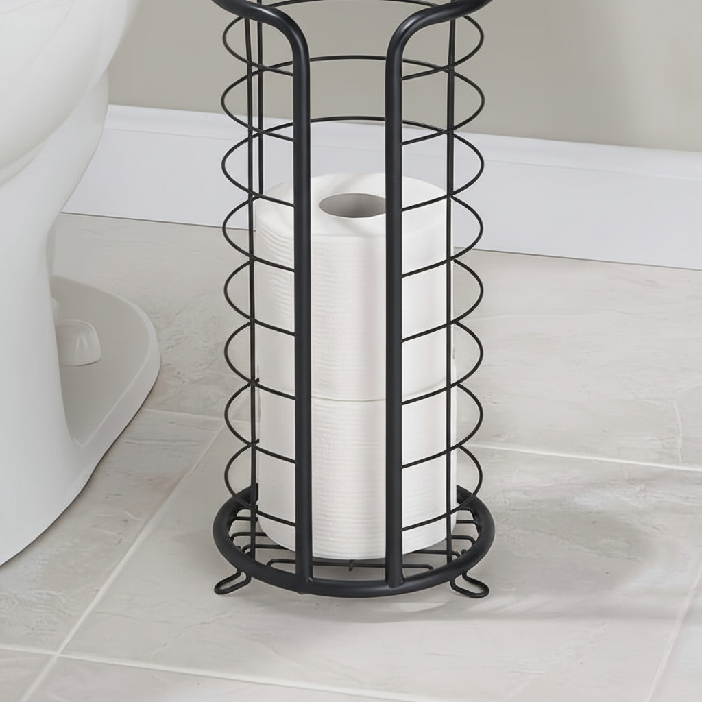 Freestanding Stainless Steel Toilet Paper Holder