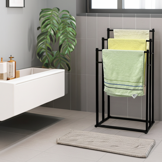 Freestanding Steel Towel Rack for Small Spaces