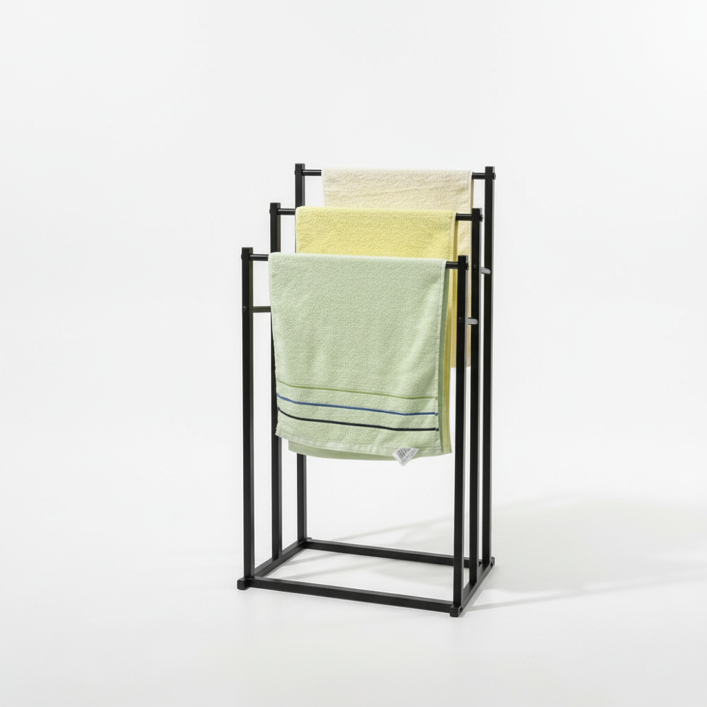 Freestanding Steel Towel Rack for Small Spaces