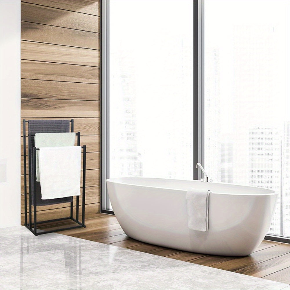 Freestanding Steel Towel Rack for Small Spaces