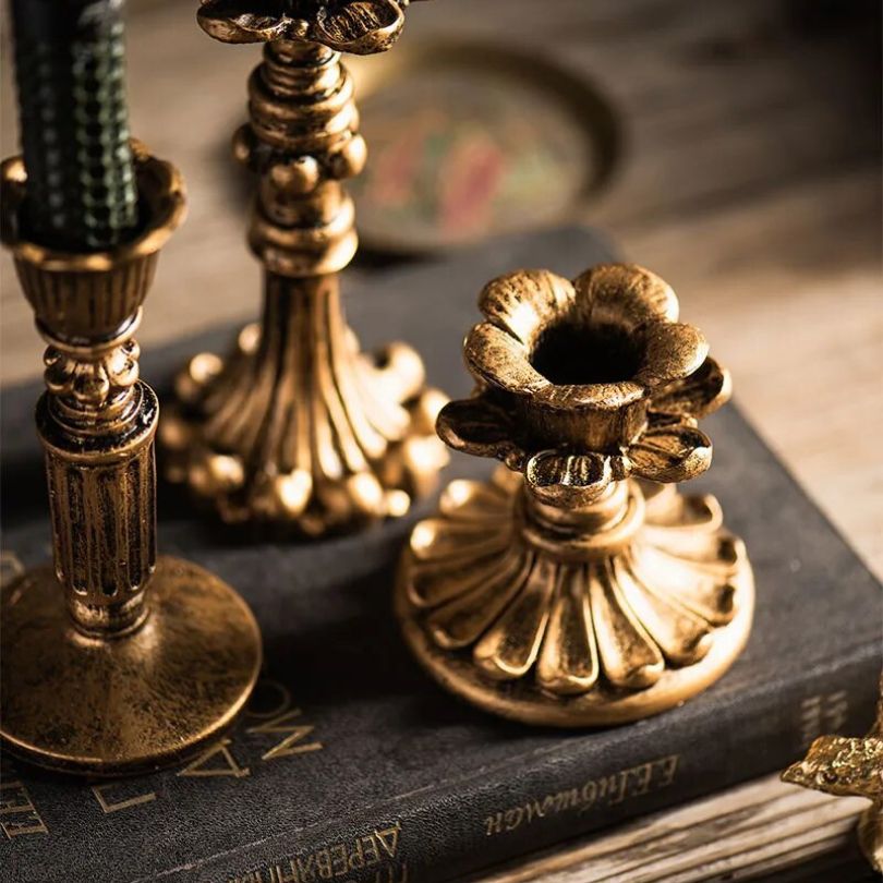 Rustic Gold Candle Holder for Scented and Pillar Candles