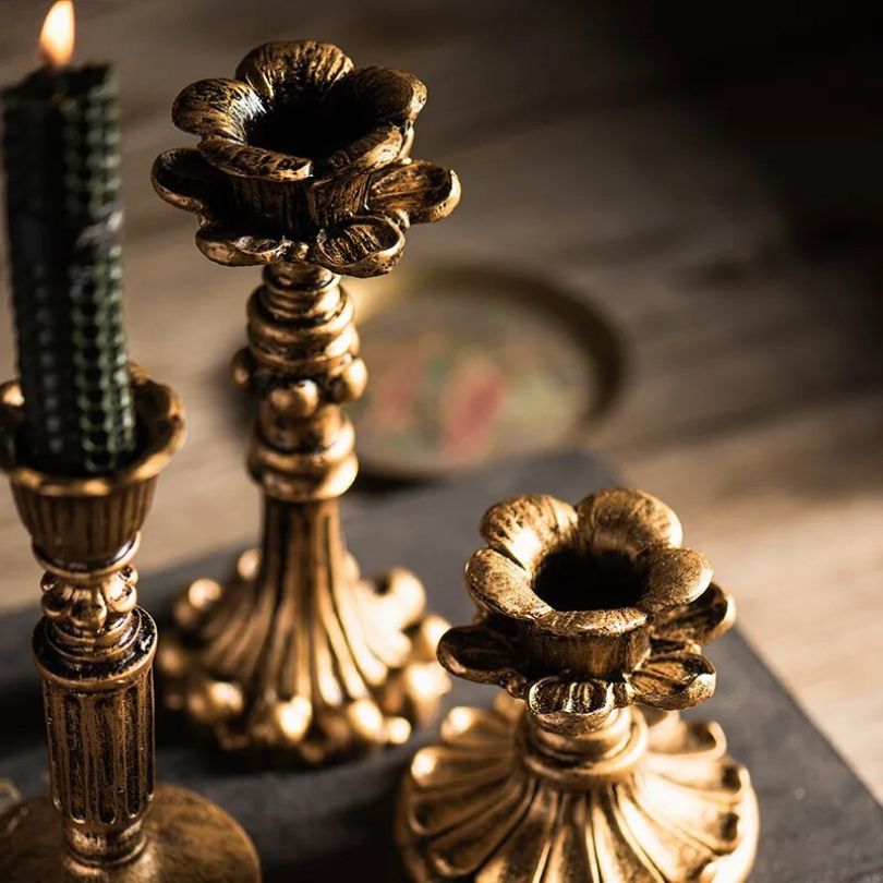 Rustic Gold Candle Holder for Scented and Pillar Candles