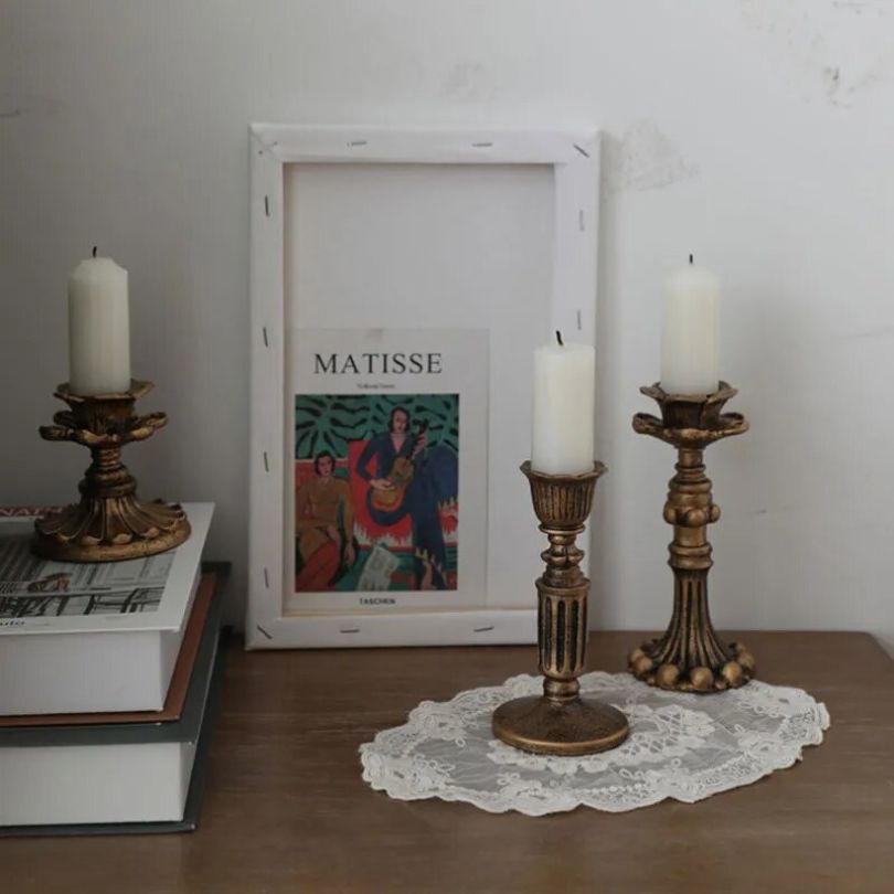 Rustic Gold Candle Holder for Scented and Pillar Candles