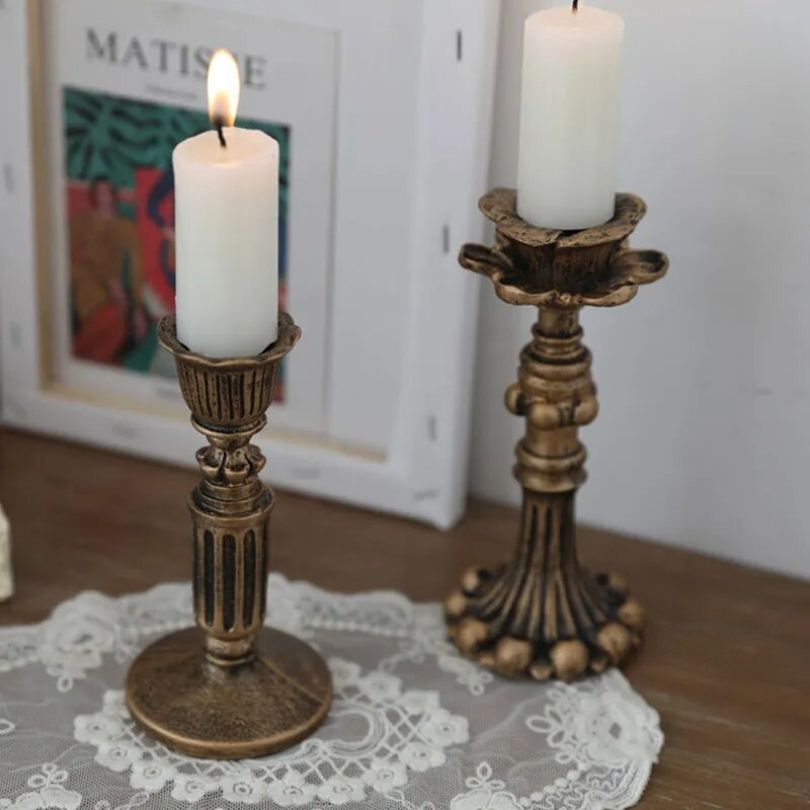Rustic Gold Candle Holder for Scented and Pillar Candles