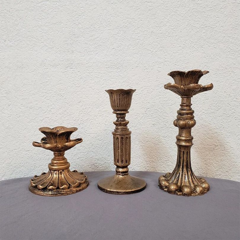 Rustic Gold Candle Holder for Scented and Pillar Candles