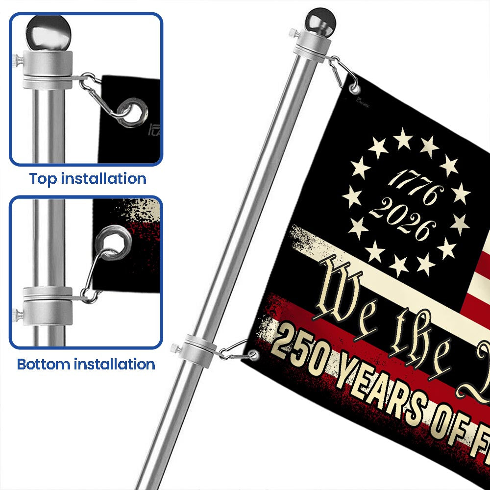 We the People 250 Grommet Flag - Double-Sided Canvas, Patriotic Design