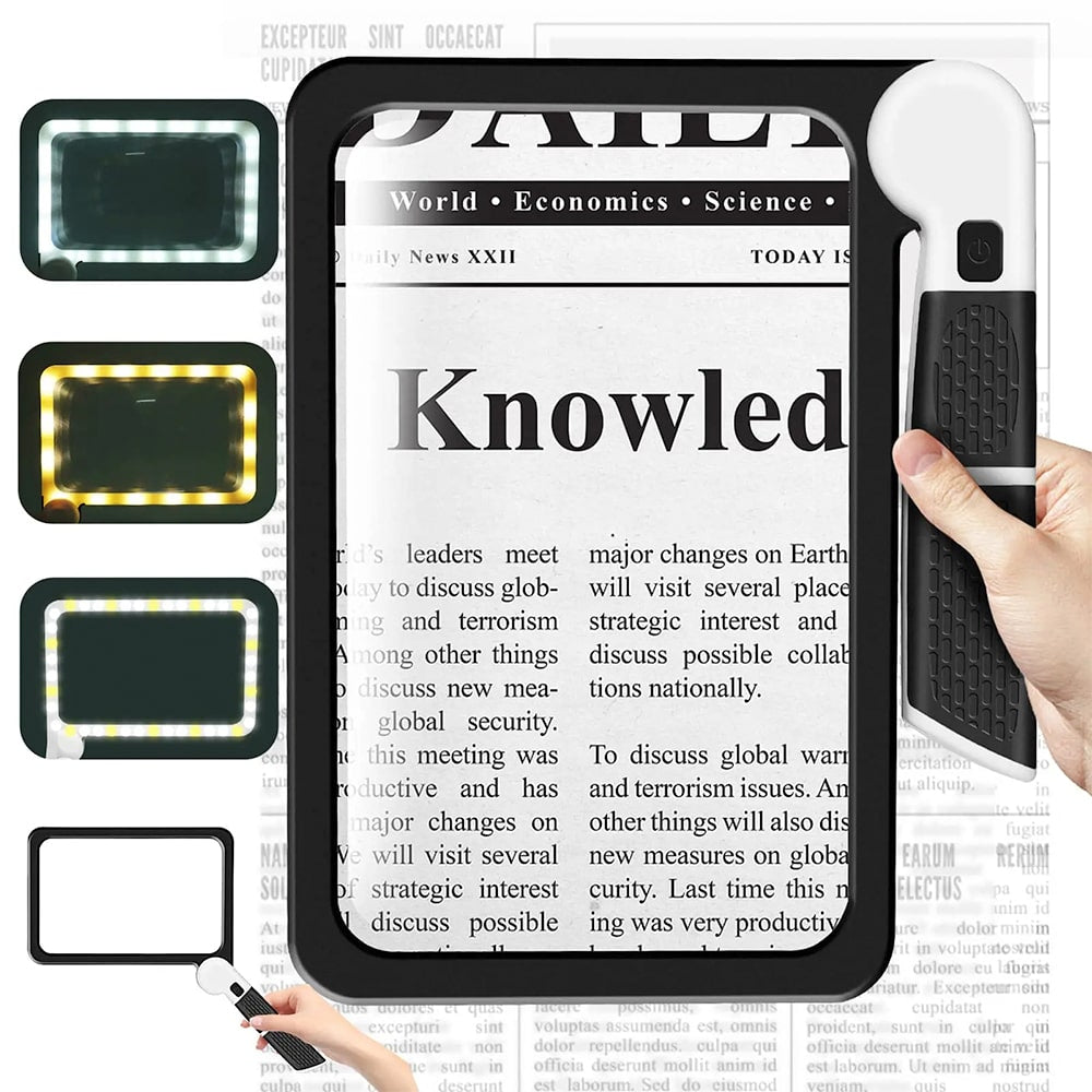 Foldable 5x Magnifying Glass with 48 Dimmable LED Lights
